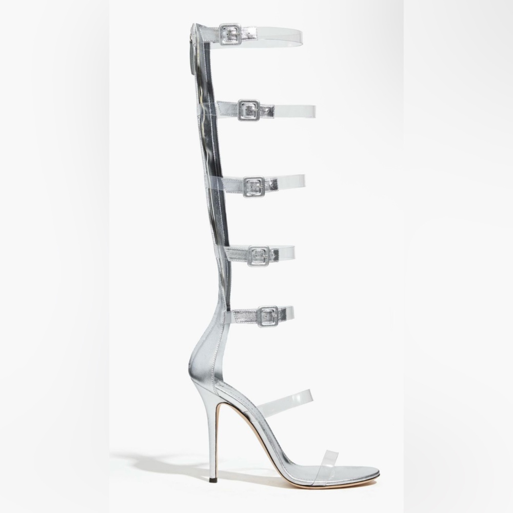 Giuseppe Zanotti Silver Strappy gladiator Heels
